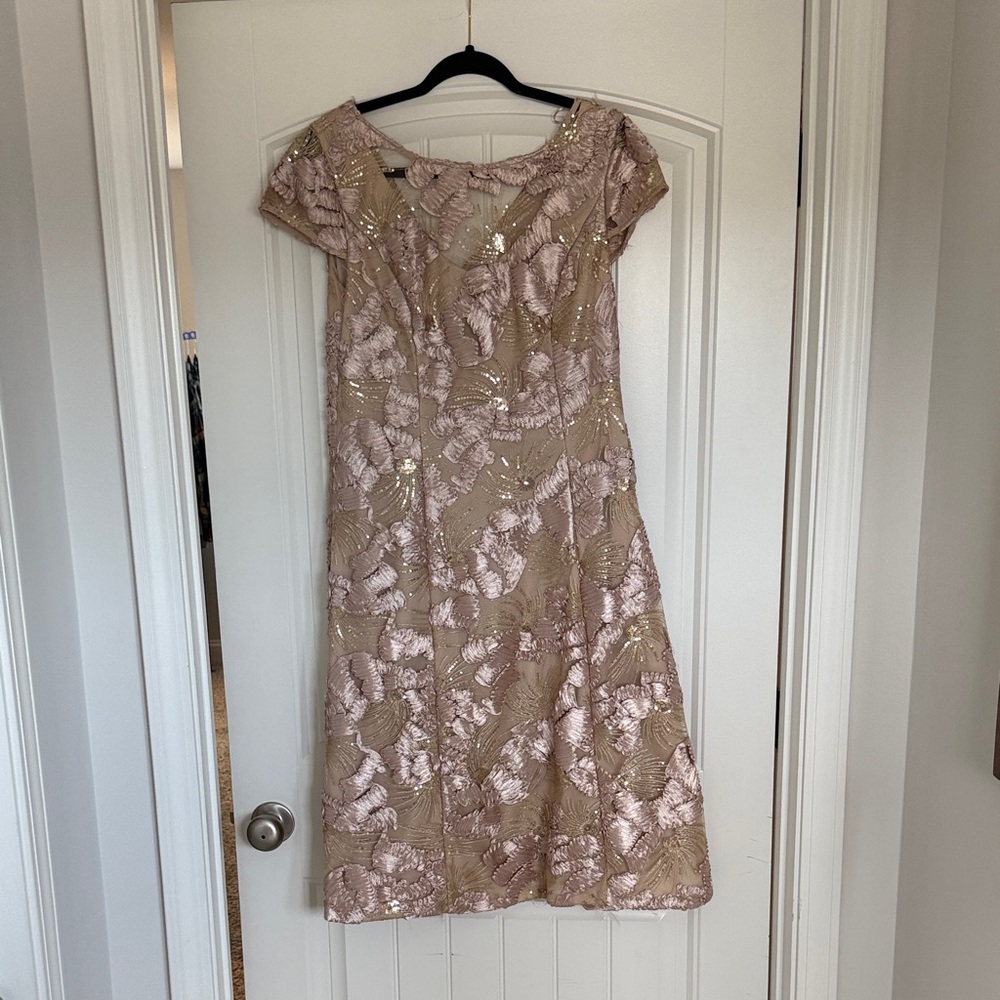 Alex Evenings Blush Sequin Lace Mother of the Bride Dress